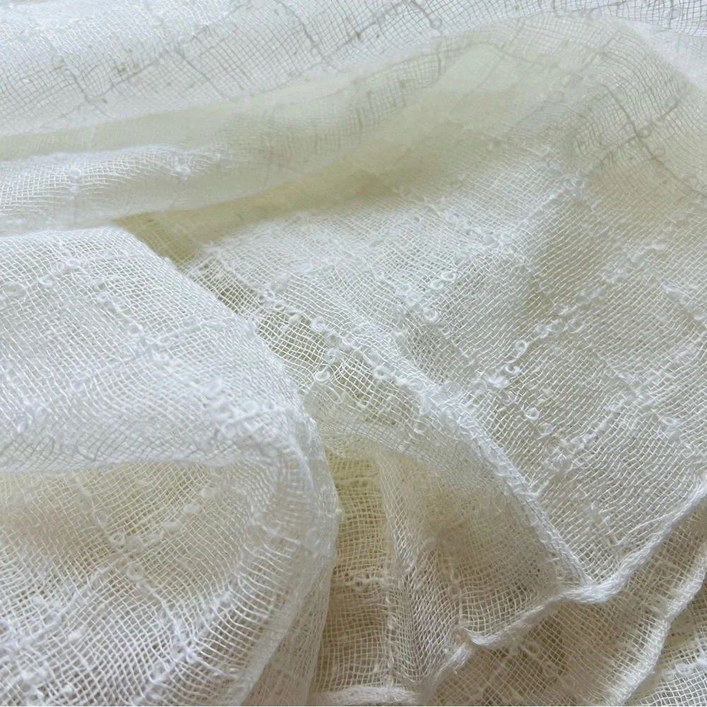 Vintage From 1960’s Elwin White Scarf 70”x18”.